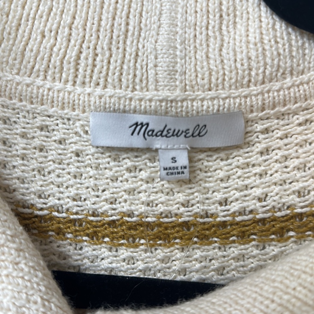 Madewell cream striped sweater size small.NWT - Picture 6 of 12